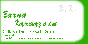 barna karmazsin business card